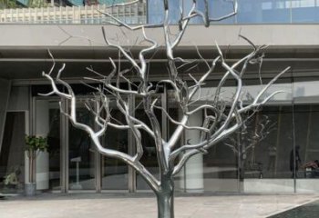 異形枯樹(shù)枝雕塑廠家 現(xiàn)代廣場(chǎng)小品 大型不銹鋼枯樹(shù)枝雕塑廠