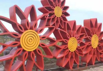 鏤空太陽花雕塑廠家 園林小品 戶外不銹鋼太陽花雕塑生產