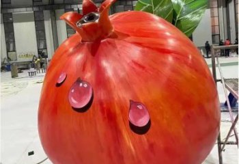 現(xiàn)代石榴花雕塑廠家 大型別墅區(qū)擺件 烤漆不銹鋼石榴花雕塑廠