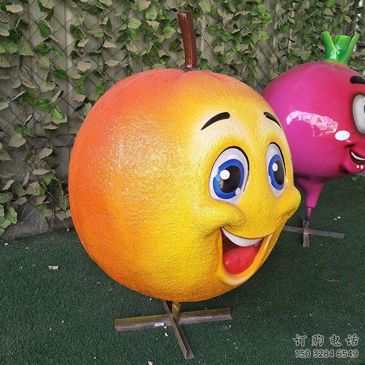現(xiàn)代橙子雕塑廠家 大型別墅區(qū)擺件 仿真橙子雕塑廠