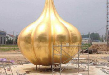 異形大蒜雕塑廠家 現(xiàn)代廣場小品 戶外不銹鋼大蒜雕塑廠