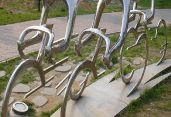 異形騎車雕塑廠家 現(xiàn)代公園小品  戶外不銹鋼騎車雕塑制作