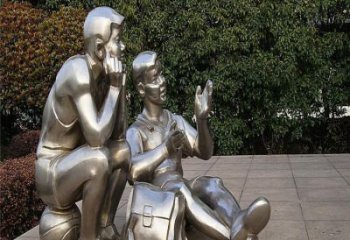 廣場學生雕塑廠家 現代校園小品 制作不銹鋼學生雕塑