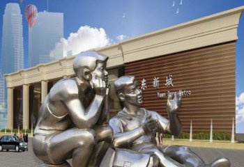 廣場讀書雕塑廠家 現(xiàn)代小品  創(chuàng)意不銹鋼讀書雕塑廠