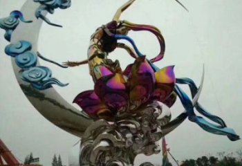 創(chuàng)意仙女雕塑廠家  戶外小品 公園不銹鋼仙女雕塑廠
