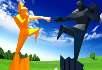 烤漆青少年雕塑廠家  戶外體育小品  抽象不銹鋼青少年雕塑廠