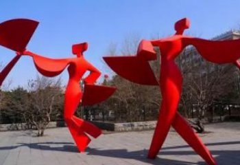 現代扭秧歌雕塑廠家 大型擺件  抽象幾何不銹鋼扭秧歌雕塑