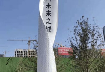 街道精神堡壘雕塑廠家 現代擺件  烤漆不銹鋼精神堡壘雕塑