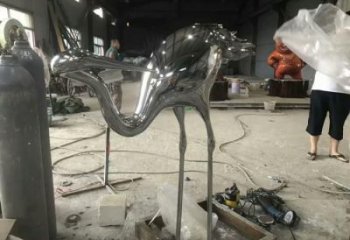 鏡面家禽雕塑廠家 大型擺件  現代不銹鋼家禽雕塑小品