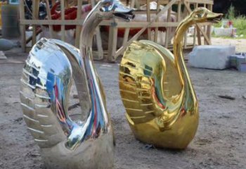 電鍍家禽雕塑廠家 園林擺件  公園廣場不銹鋼家禽雕塑