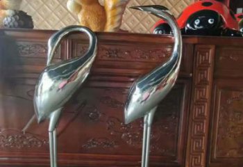 園林丹頂鶴雕塑 風景區不銹鋼仿真雕塑 廣場小品