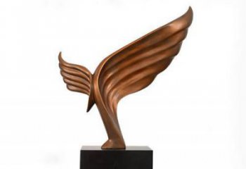 街道翅膀雕塑廠家，鍛造景觀雕塑，古銅效果