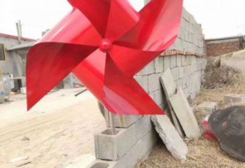 風(fēng)車雕塑實景展示 仿真風(fēng)動雕塑 烤漆旋轉(zhuǎn)雕塑