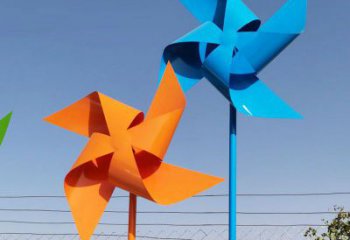 風(fēng)車雕塑小品效果圖 景觀風(fēng)動雕塑 噴漆旋轉(zhuǎn)雕塑