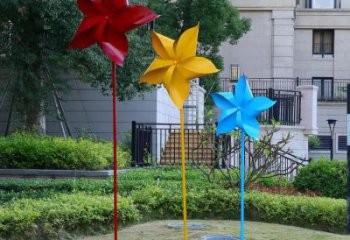 提供公園風(fēng)車雕塑 戶外風(fēng)動雕塑 抽象旋轉(zhuǎn)雕塑