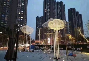 鋼管云梯雕塑 異形噴水梯子雕塑 農村云朵雕塑效果圖