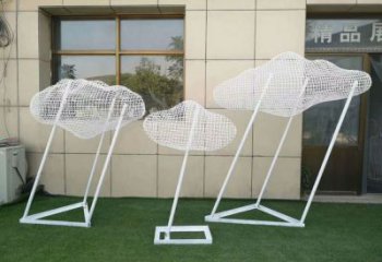 供應剪紙云梯雕塑 切面燈光云朵雕塑 政府梯子雕塑