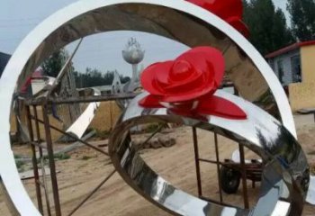 選定鑄造指環雕塑 中式村口戒指環雕塑 標識雕塑實景圖