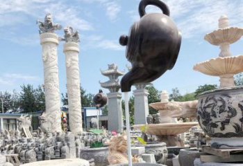 選用彩繪天壺雕塑廠家 景觀流水雕塑 街頭懸空雕塑