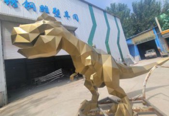 抽象恐龍雕塑供應(yīng),花園小品,幾何恐龍雕塑制作廠家