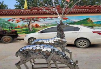 小鹿雕塑擺件制造，酒店擺件，景觀鏤空小鹿雕塑選定