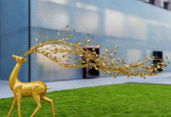 景觀梅花鹿雕塑供求，金屬構件，仿真梅花鹿雕塑觀賞型