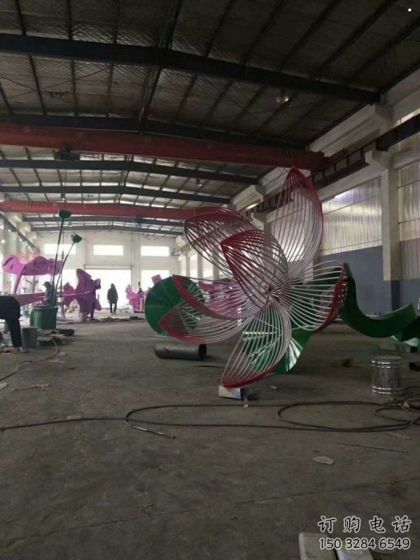 鏤空蓮花雕塑批發，小區雕塑，景觀燈光蓮花雕塑點擊