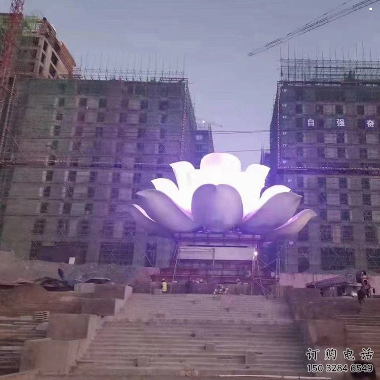 鏤空蓮花雕塑專供，鍛造工藝，燈光蓮花雕塑生產(chǎn)廠家