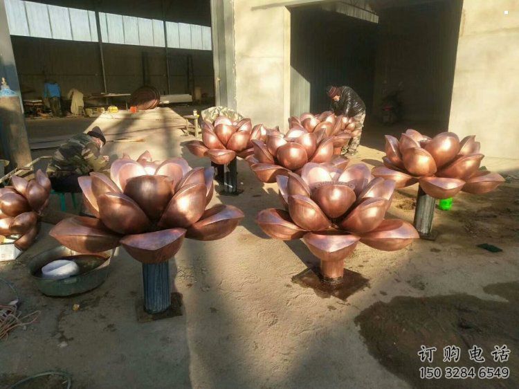 水蓮花雕塑觀賞型，戶外擺放，藝術水蓮花銅雕塑定制