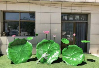 荷葉雕塑通用，陸地擺件，各類仿真荷葉雕塑點擊