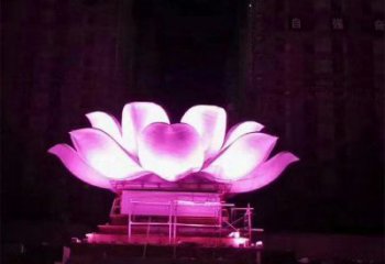 鏤空蓮花雕塑精選，陸地?cái)[件，各類燈光蓮花雕塑廠家