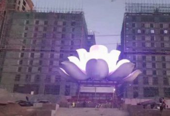 鏤空蓮花雕塑專(zhuān)供，鍛造工藝，燈光蓮花雕塑生產(chǎn)廠家