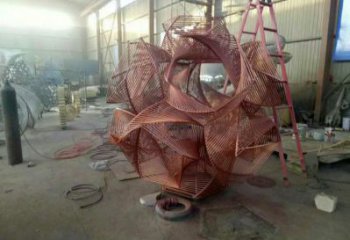 花球雕塑生產(chǎn)，景觀雕塑，不銹鋼花球雕塑定制