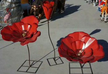 風(fēng)車花雕塑定價，地標(biāo)擺件，烤漆不銹鋼風(fēng)車花雕塑精選