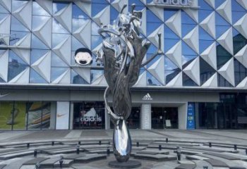 景區(qū)海浪雕塑，鍍金歐式雕塑，鐵藝材質(zhì)