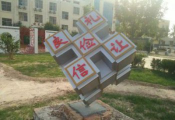 正方體雕塑生產，景區案例，不銹鋼正方體雕塑優選