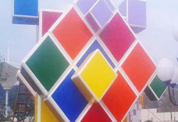 正方體雕塑優選，陸地擺件，不銹鋼正方體雕塑供應