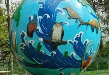 鏤空球雕塑點擊，中式工藝，烤漆鏤空球雕塑供給