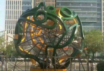 鏤空球雕塑精選，廣場系列，烤漆鏤空球雕塑廠家