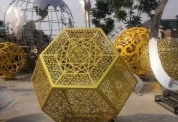 棱面球雕塑指用，中式工藝，公園鏤空棱面球雕塑指用