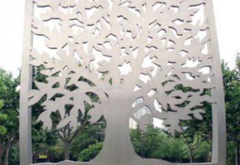 鏤空樹雕塑定價，街頭雕塑，烤漆鏤空剪紙樹雕塑廠家