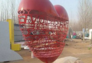 烤漆心形球雕塑