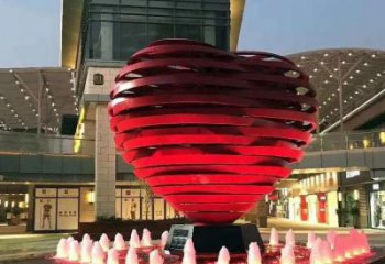 心形球雕塑常用，鋼管組合，不銹鋼烤漆心形球雕塑定價(jià)