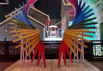 天使之翼雕塑通用，街道標識，鋼鑄翅膀雕塑承接