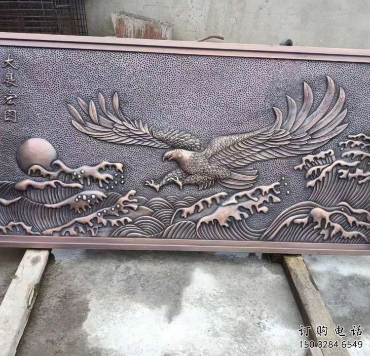 隨州老鷹浮雕訂做，景區(qū)雕塑，鍛銅動物浮雕定價