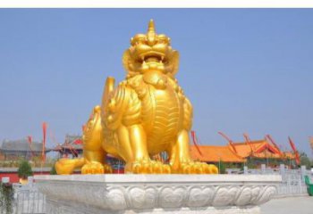 郴州廣場貔貅雕塑，動物彩繪雕塑，抽象效果