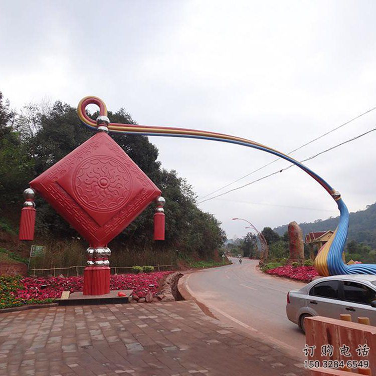 玉樹街道中國結(jié)雕塑 玉樹街道中國結(jié)雕塑