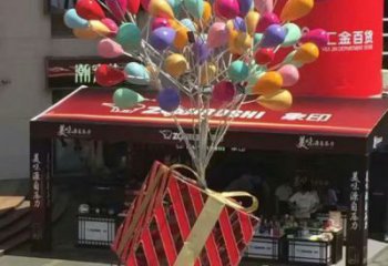 東湖氣球樹雕塑承接，美陳雕塑，玻璃鋼氣球樹雕塑制造