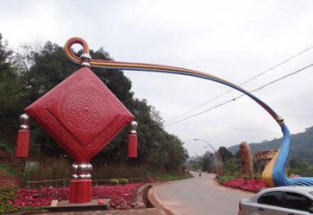 臨沂街道中國結雕塑