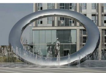 大理小區圓環雕塑，水簾噴泉雕塑，水景藝術效果